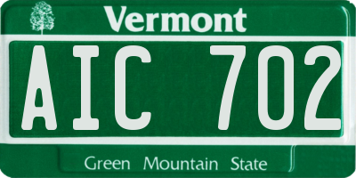 VT license plate AIC702