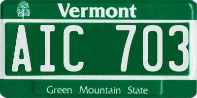 VT license plate AIC703