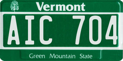 VT license plate AIC704