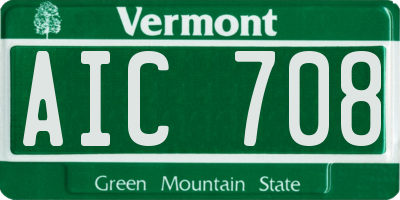 VT license plate AIC708