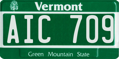 VT license plate AIC709