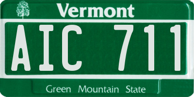 VT license plate AIC711