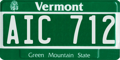 VT license plate AIC712