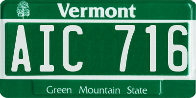 VT license plate AIC716