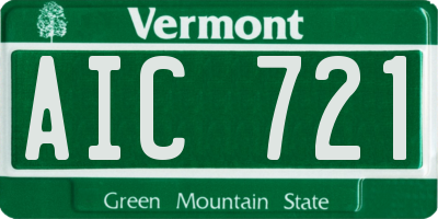 VT license plate AIC721
