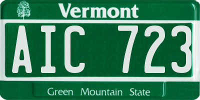 VT license plate AIC723