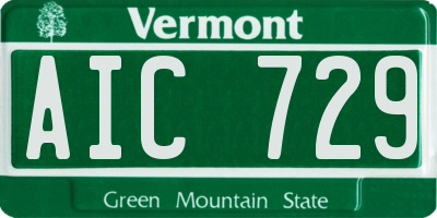 VT license plate AIC729