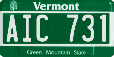 VT license plate AIC731