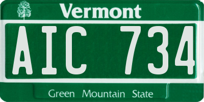 VT license plate AIC734