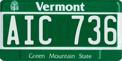VT license plate AIC736