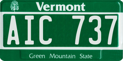 VT license plate AIC737