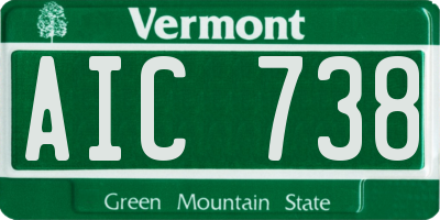VT license plate AIC738