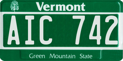 VT license plate AIC742