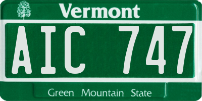 VT license plate AIC747