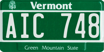 VT license plate AIC748