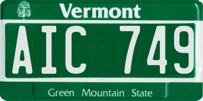VT license plate AIC749