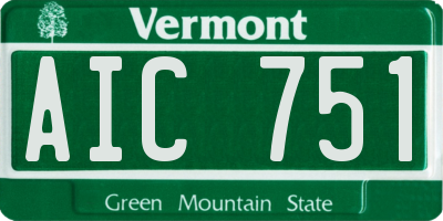 VT license plate AIC751