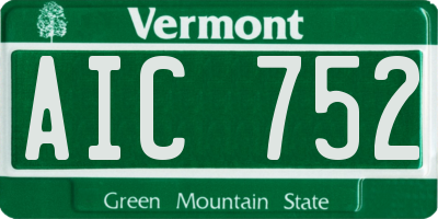 VT license plate AIC752