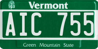 VT license plate AIC755