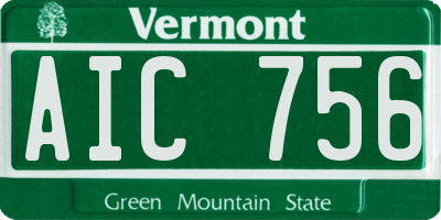 VT license plate AIC756