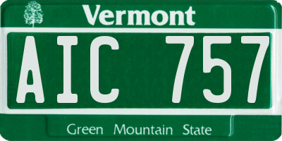 VT license plate AIC757