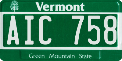 VT license plate AIC758