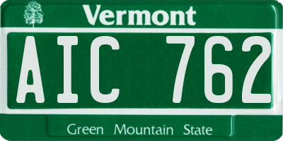 VT license plate AIC762