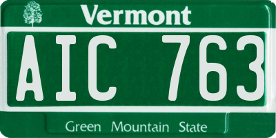 VT license plate AIC763