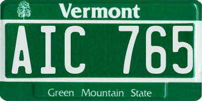 VT license plate AIC765