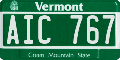 VT license plate AIC767