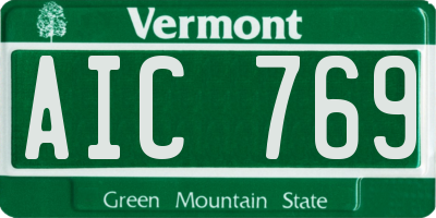 VT license plate AIC769