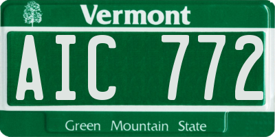 VT license plate AIC772