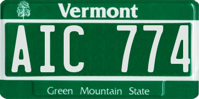 VT license plate AIC774