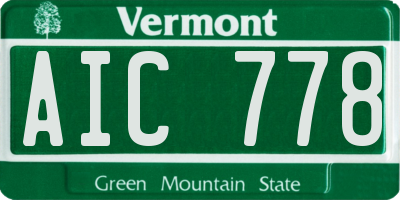 VT license plate AIC778