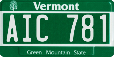 VT license plate AIC781