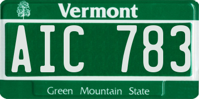 VT license plate AIC783