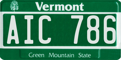 VT license plate AIC786