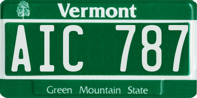 VT license plate AIC787