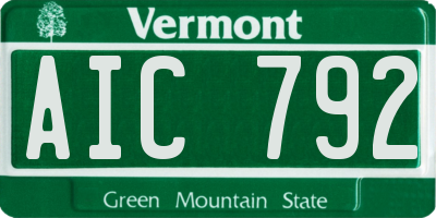 VT license plate AIC792