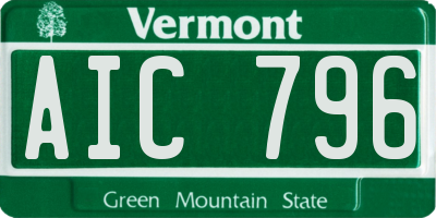 VT license plate AIC796