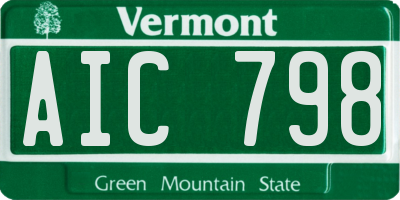 VT license plate AIC798