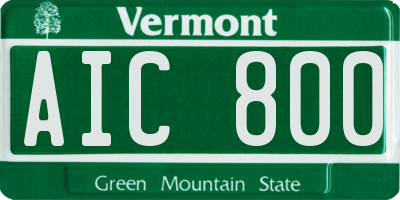 VT license plate AIC800