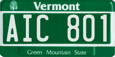 VT license plate AIC801