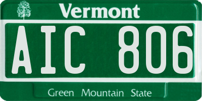 VT license plate AIC806