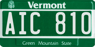 VT license plate AIC810