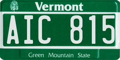 VT license plate AIC815