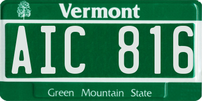 VT license plate AIC816