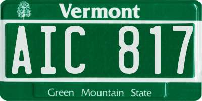 VT license plate AIC817
