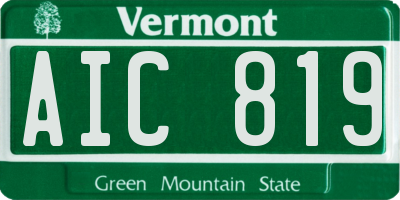 VT license plate AIC819