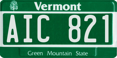 VT license plate AIC821